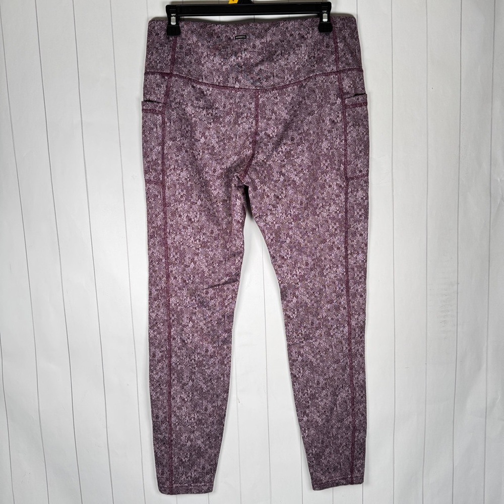 Mondetta Performance Luxury Sporty Purple Print Leggings Workout Yoga size Large - Picture 5 of 9